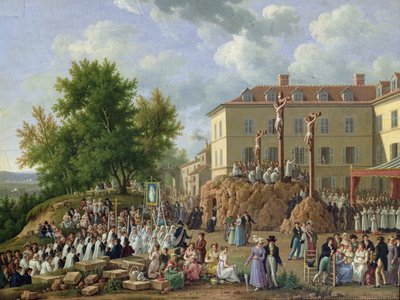 Religious Procession to Mont Valerien, 1819 by French School